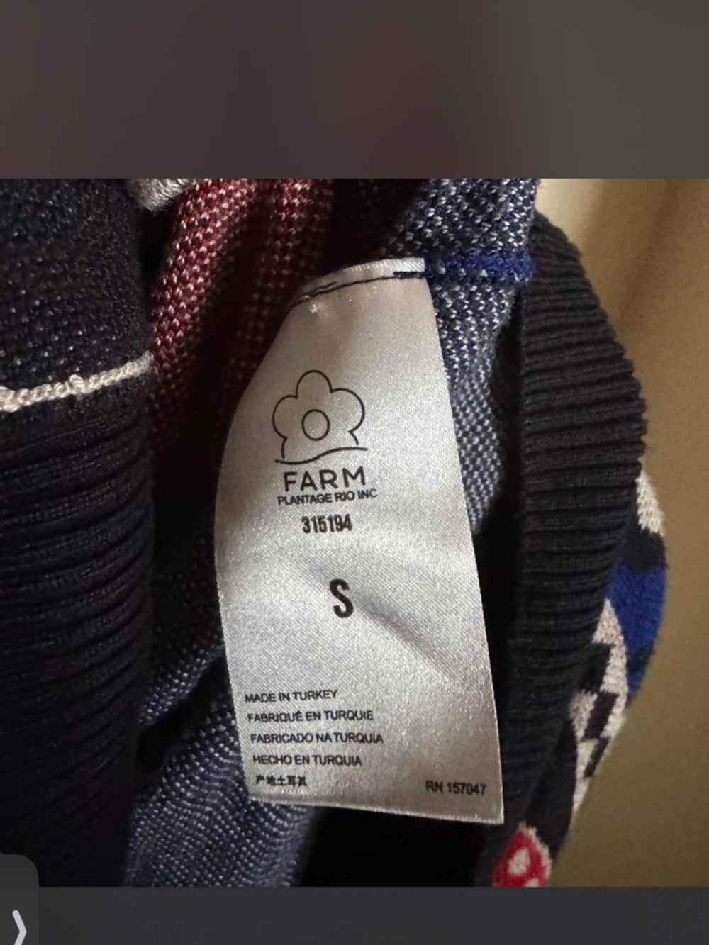 FARM Rio Navy Mixed Print Knit Cardigan Small - Picture 14 of 14